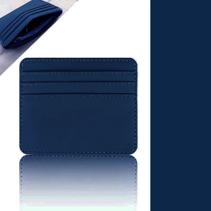 Candy Color PU Leather Card Holder - Multi-Slot Slim Wallet for Credit/Id Cards
