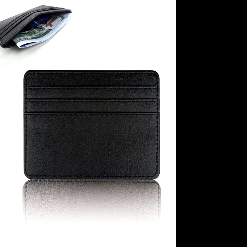 Candy Color PU Leather Card Holder - Multi-Slot Slim Wallet for Credit/Id Cards