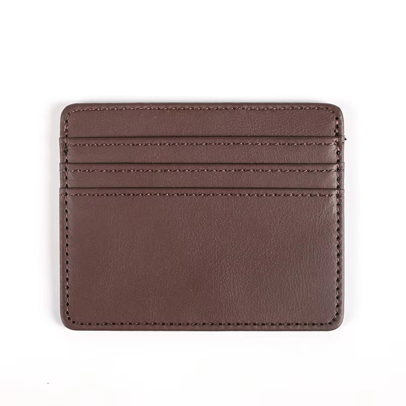 Candy Color PU Leather Card Holder - Multi-Slot Slim Wallet for Credit/Id Cards
